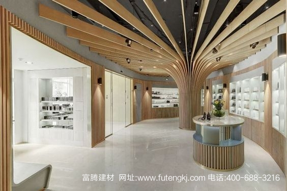 弧形铝树方通装饰效果图5